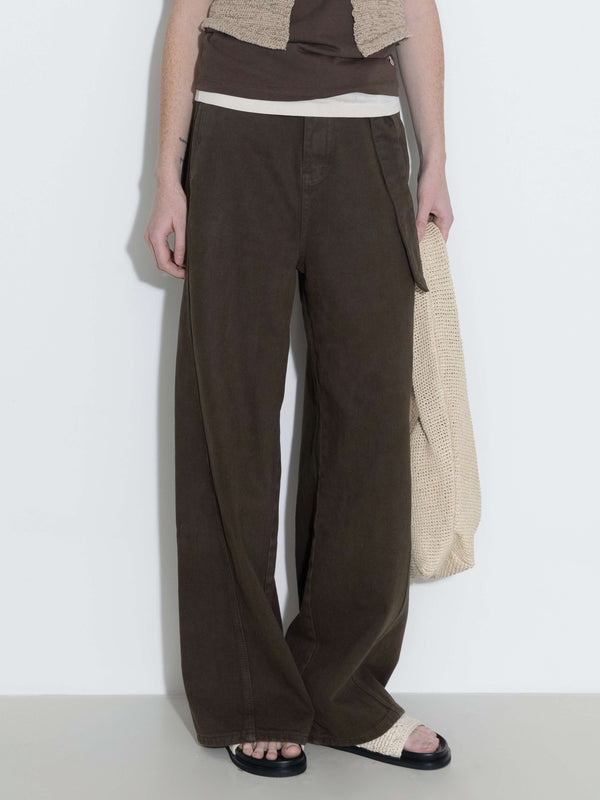 Cubic Straight Wide Leg Denim Jeans Navy