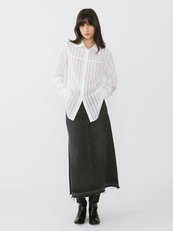 Cubic Striped Classic Shirt Light Green