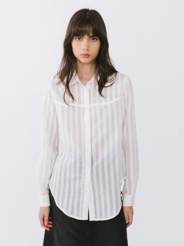 Cubic Striped Classic Shirt Light Green