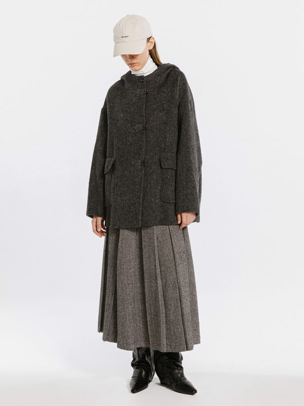 cubic Tailored Coat with Sheep Wool Blend Sienna