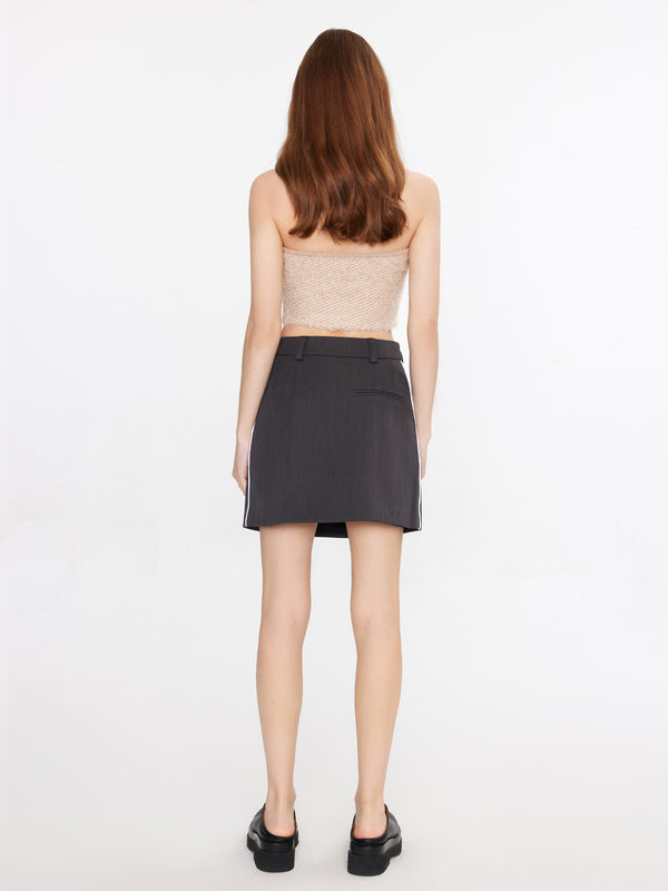 Cubic Tailored Mini Skirt DarkGray