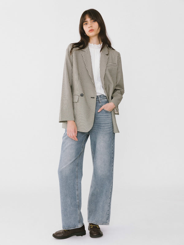 Cubic Tartan Two-Piece Suit Khaki