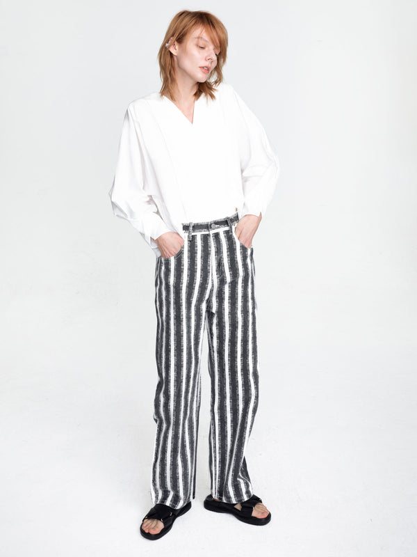 Cubic Thick Chalk Striped Jeans M