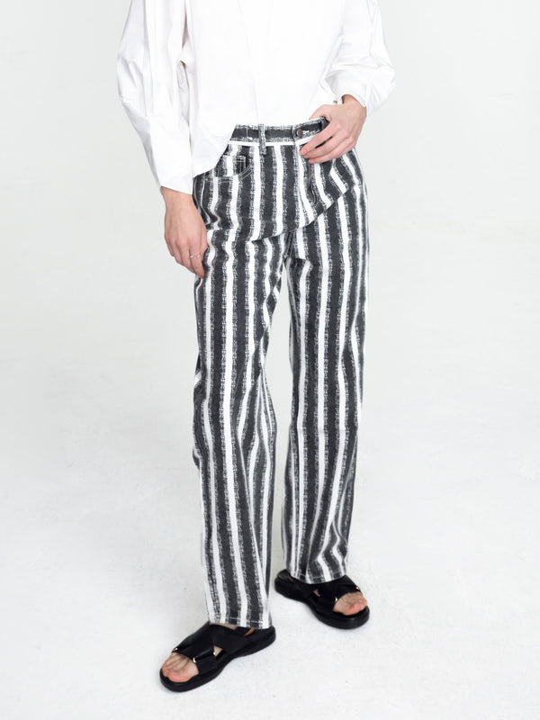 cubic Thick Chalk Striped Jeans M