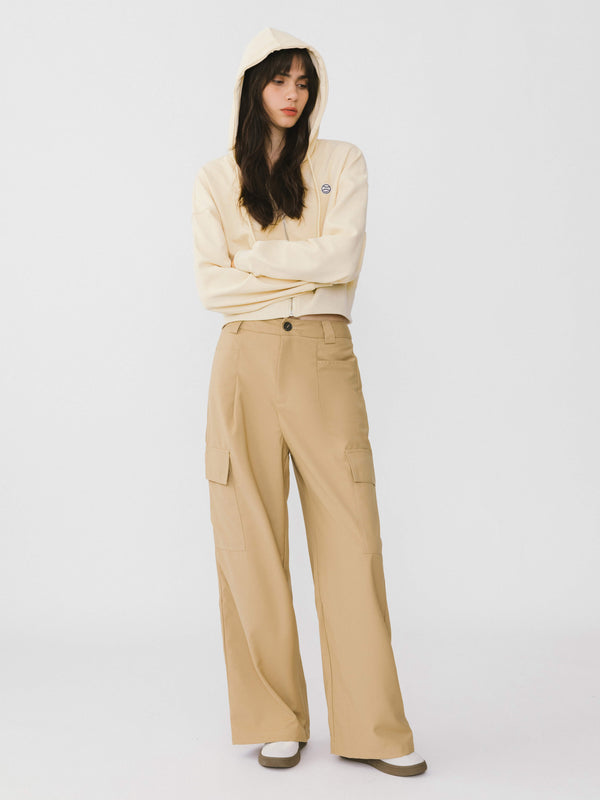 Cubic V-Neck Zip Up Hoodie Light Blue