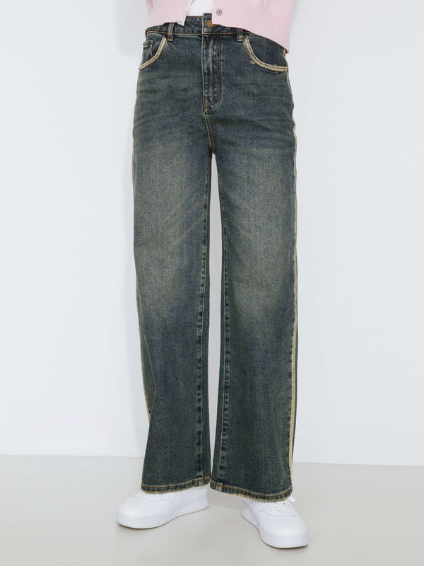 Cubic Vintage Bronze Wash Dark Jeans SteelBlue