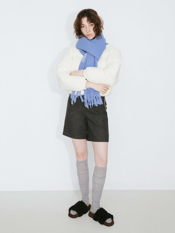 Cubic Virgin Wool Cargo Shorts Gray