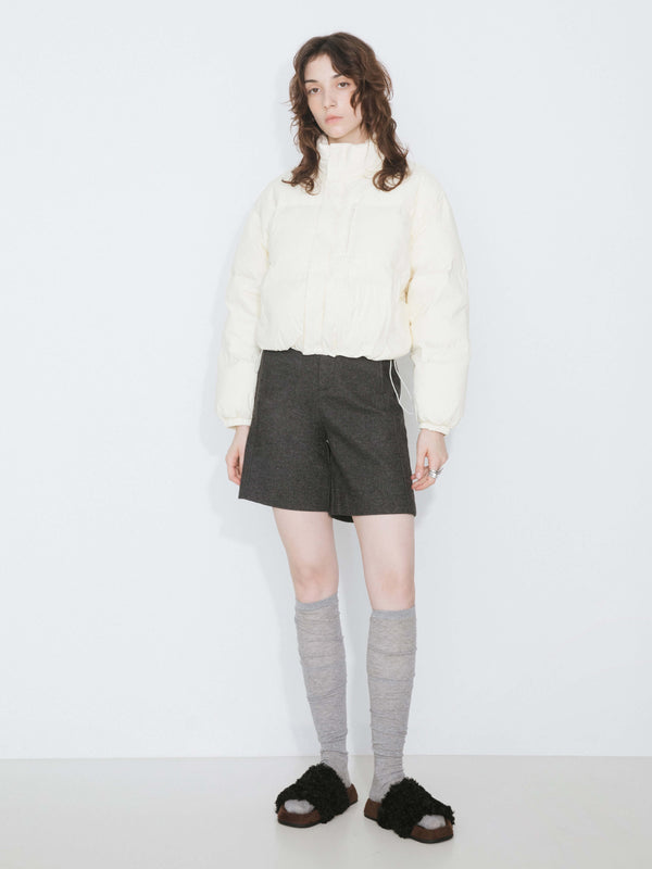 cubic Virgin Wool Cargo Shorts Gray