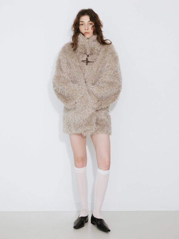 cubic Wheat Faux Fur Monty Coat Wheat