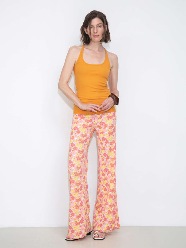 Cubic Women Wide Leg Floral Printed Pants Pink