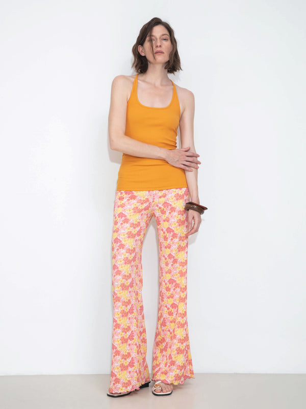 cubic Women Wide Leg Floral Printed Pants Pink