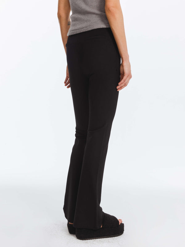 Cubic High Waisted Flared High Elastic Trousers Black