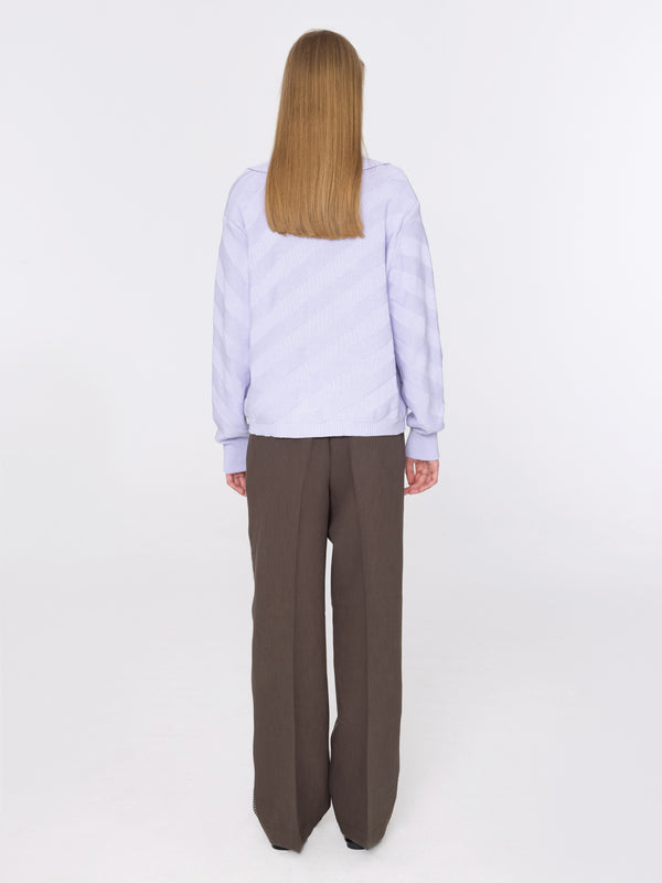 Cubic High Waisted Straight Leg Casual Trousers Saddle Brown