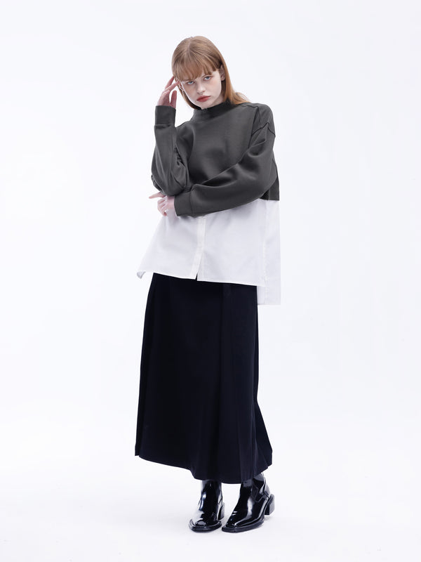 Cubic Jersey And Shirting Two-Piece Sweatshirt DimGray
