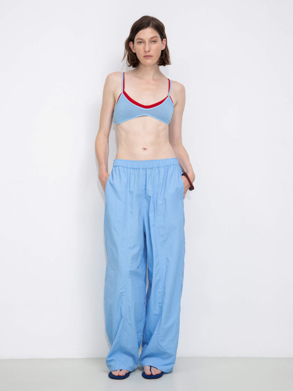 Cubic Loose-Fit Elastic Waist Tapered Trousers Blue