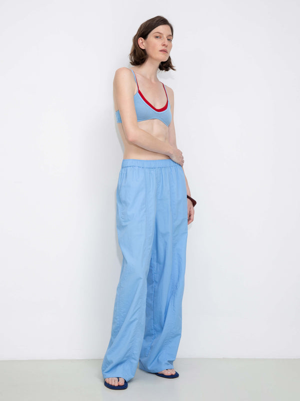 cubic Loose-Fit Elastic Waist Tapered Trousers Blue