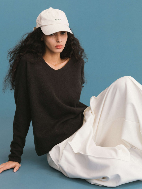 cubic ONE BY CUBIC Boxy 100% Sheep Wool Knitwear Jumper DimGray