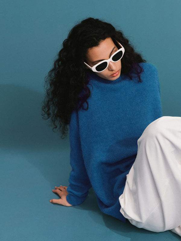 Cubic ONE BY CUBIC Brushed Alpaca Knitwear Jumper CadetBlue