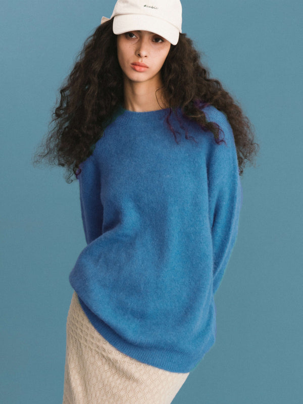 Cubic ONE BY CUBIC Brushed Alpaca Knitwear Jumper CadetBlue