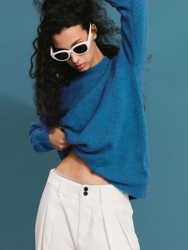 cubic ONE BY CUBIC Brushed Alpaca Knitwear Jumper CadetBlue