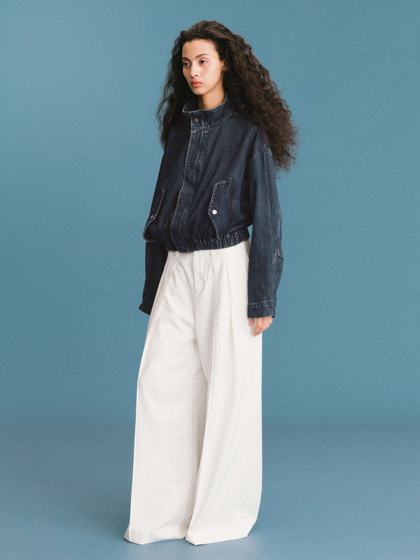 Cubic ONE BY CUBIC Funnel Neck Denim Jacket SteelBlue