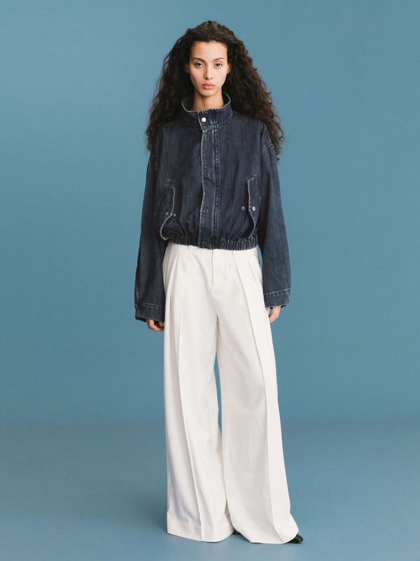 Cubic ONE BY CUBIC Funnel Neck Denim Jacket SteelBlue