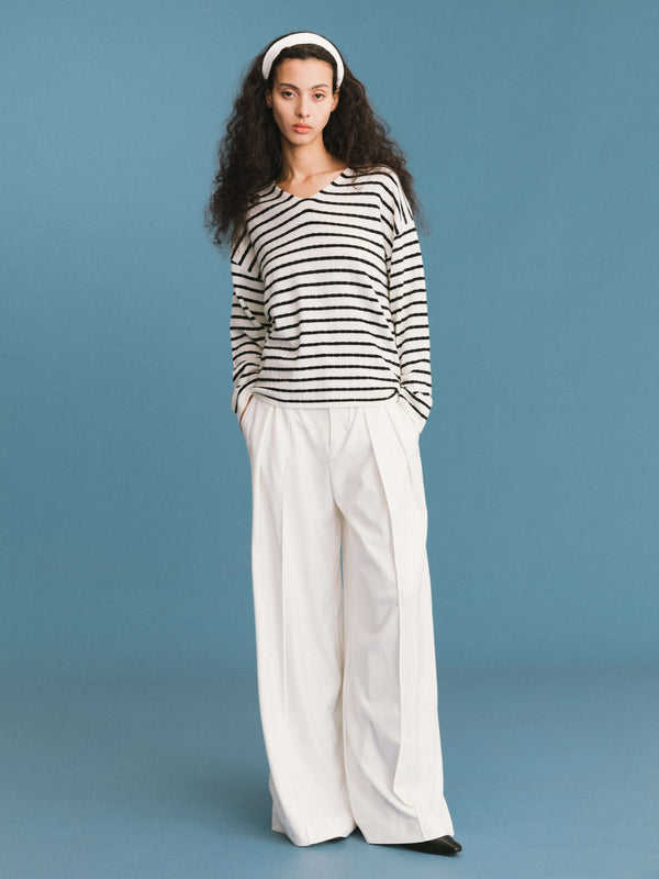 Cubic ONE BY CUBIC Striped Wool Knitted Jumper Black