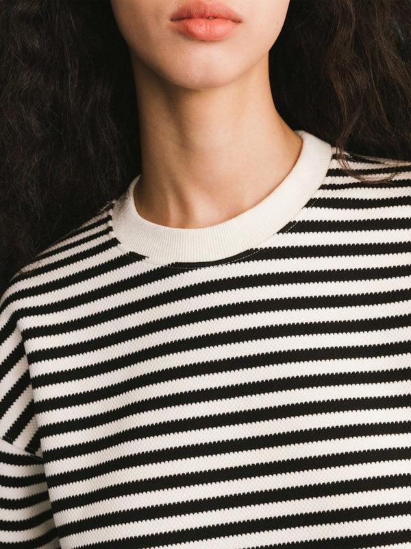 Cubic ONE BY CUBIC Stripped Sweatshirt And Shorts Set Black