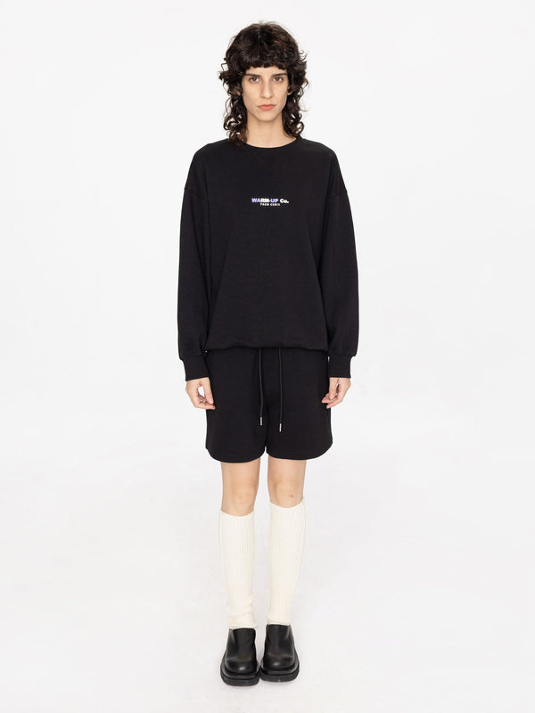 cubic Oversized Boyfriend Sweater and Matching Shorts Black