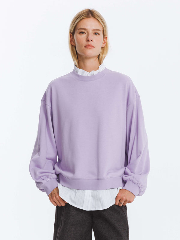 cubic Oversized Sweatshirt with Cotton Blend Thistle
