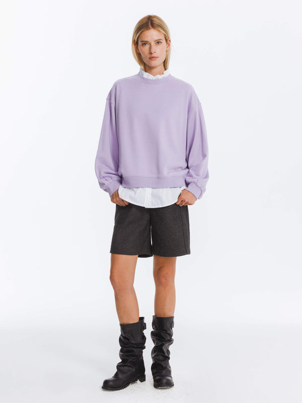 Cubic Oversized Sweatshirt With Cotton Blend Thistle