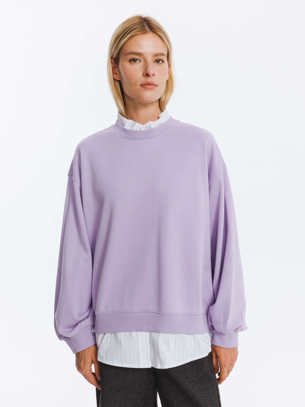Cubic Oversized Sweatshirt With Cotton Blend Thistle