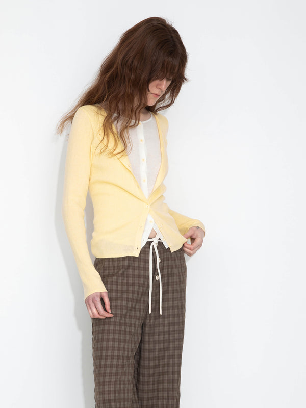 Cubic Slim-Fit Long Sleeve Layered Knit Cardigan Striped