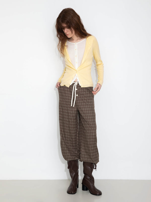 Cubic Slim-Fit Long Sleeve Layered Knit Cardigan Striped