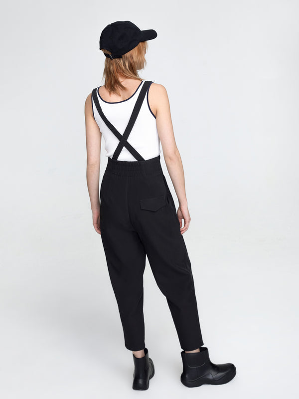 Cubic Tapered Tailored Trousers With Suspenders Tan