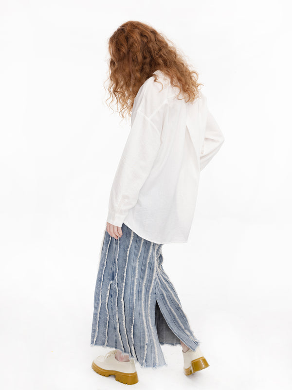 Cubic V-Neck Drawstring Peplum Blouse Yellowish Brown