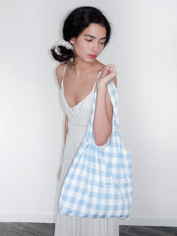 Cubic "You're My Lobster" Floral Print Sling Dress Blue