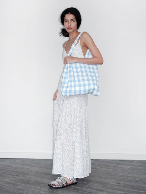 cubic "You're my lobster" Floral Print Sling Dress Blue