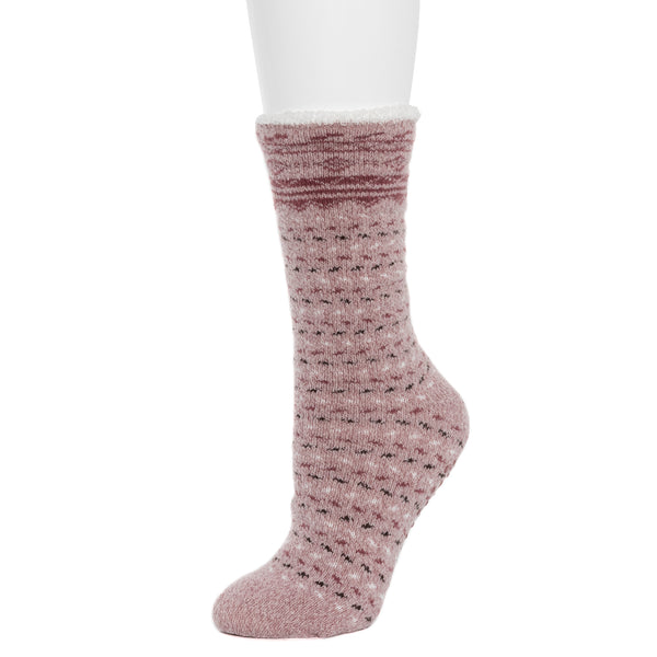Cuddl Duds Border Geo Cozy Lined Lounge Crew Sock Socks