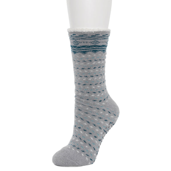 Cuddl Duds Border Geo Cozy Lined Lounge Crew Sock Socks