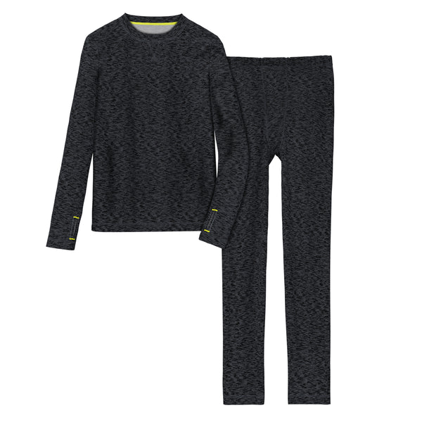 Cuddl Duds Boys Comfortech Stretch Poly 2 Pc. Long Sleeve Crew & Pant Set Long Johns