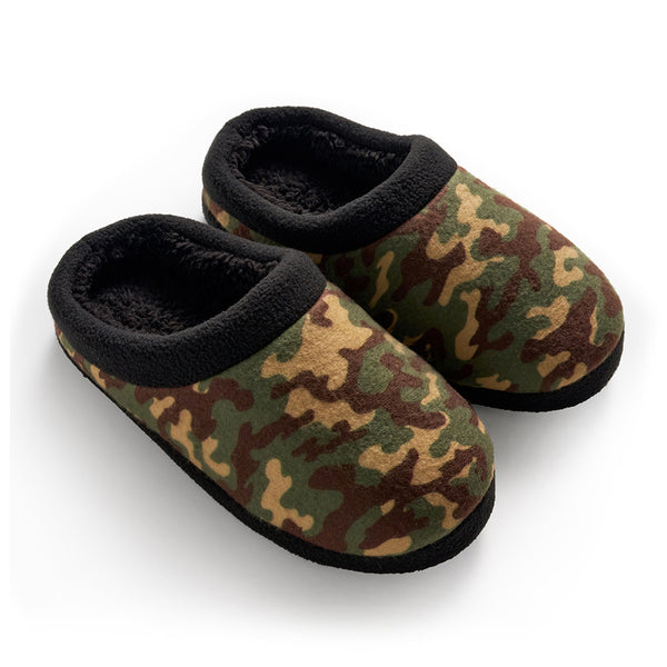 Cuddl Duds Boys Printed Camo Fleece Clog Slipper Shoes