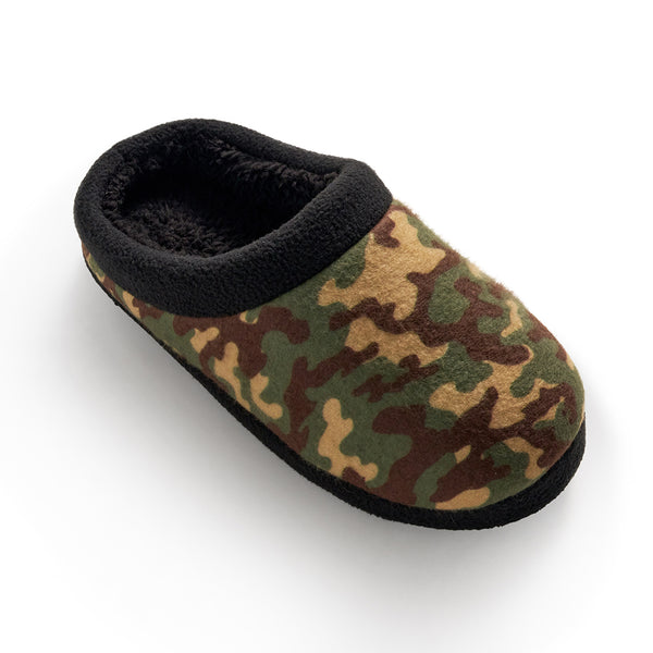 Cuddl Duds Boys Printed Camo Fleece Clog Slipper Shoes
