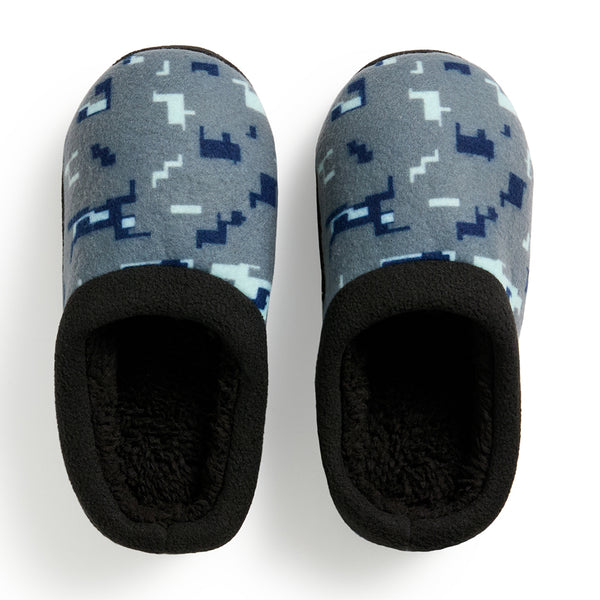 cuddl duds Boys Printed Glitch Fleece Clog Slipper Shoes