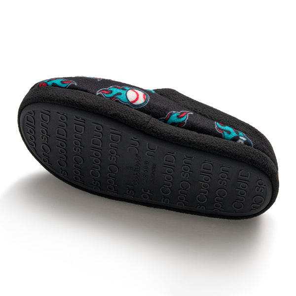 Cuddl Duds Boys Printed Sports Fleece Clog Slipper Shoes