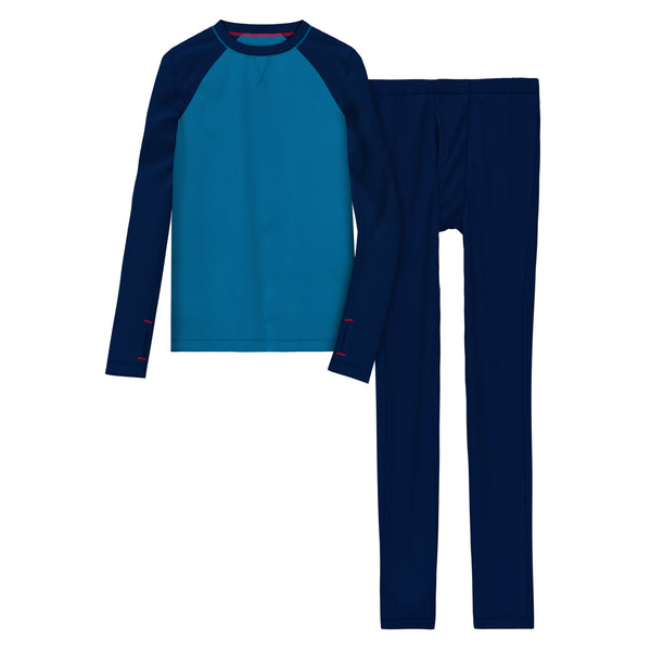 Cuddl Duds Boys Thermal 2 Pc. Faux Raglan Long Sleeve Crew & Pant Set Long Johns