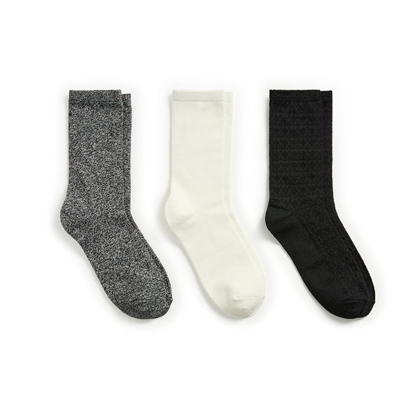 Cuddl Duds Circles Texture Midweight Crew Sock 3-Pack Socks
