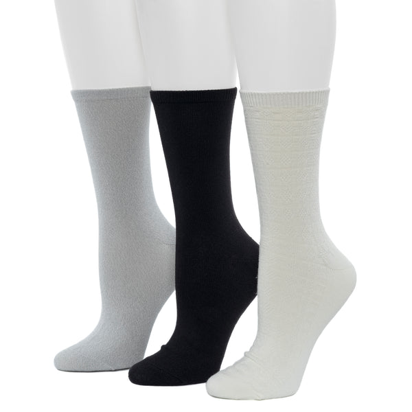 Cuddl Duds Circles Texture Midweight Crew Sock 3-Pack Socks