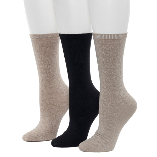 Cuddl Duds Circles Texture Midweight Crew Sock 3-Pack Socks