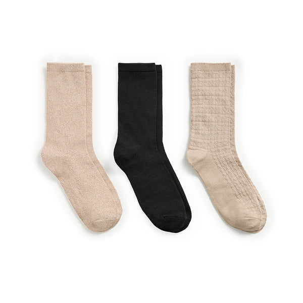 cuddl duds Circles Texture Midweight Crew Sock 3-Pack Socks